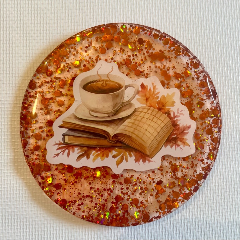 Hand Crafted Resin Glitter Fall Themed Magnet
